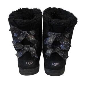 UGG Black Boots with Starry Bows